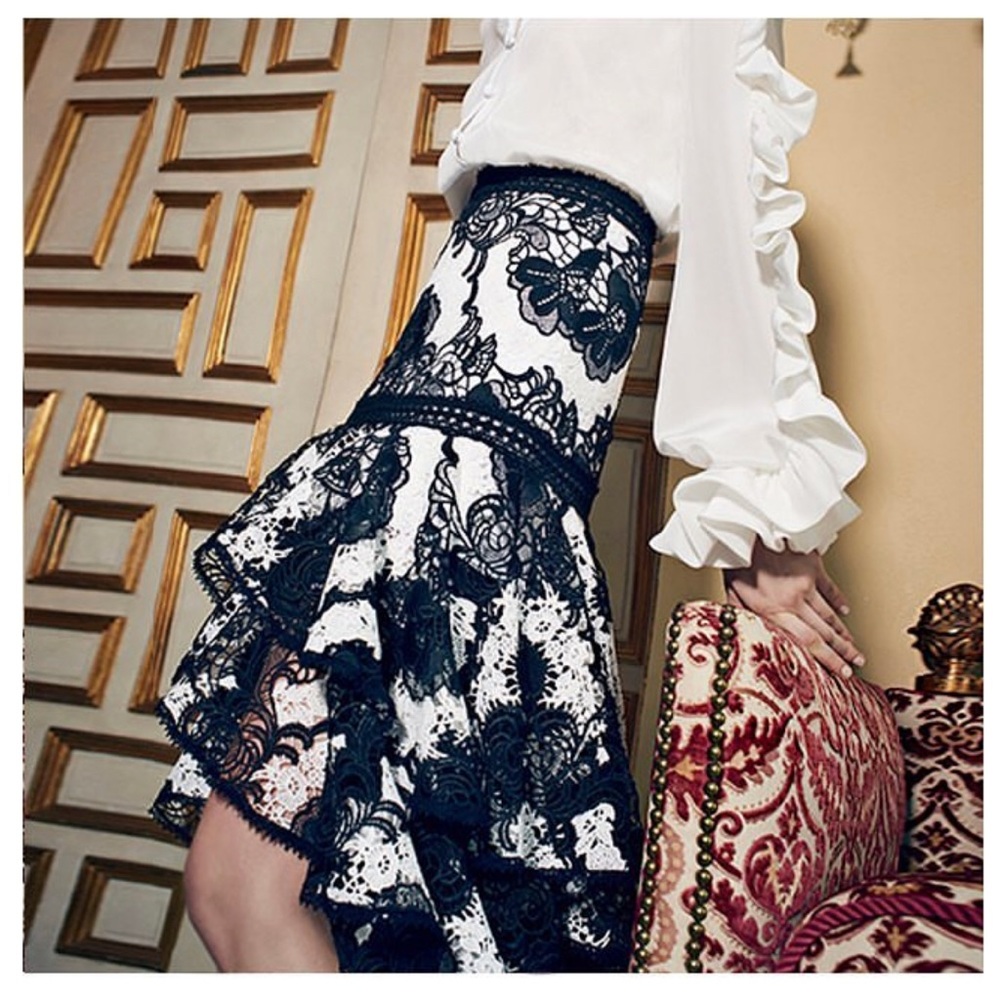 Alexis M High-Low Lace Skirt